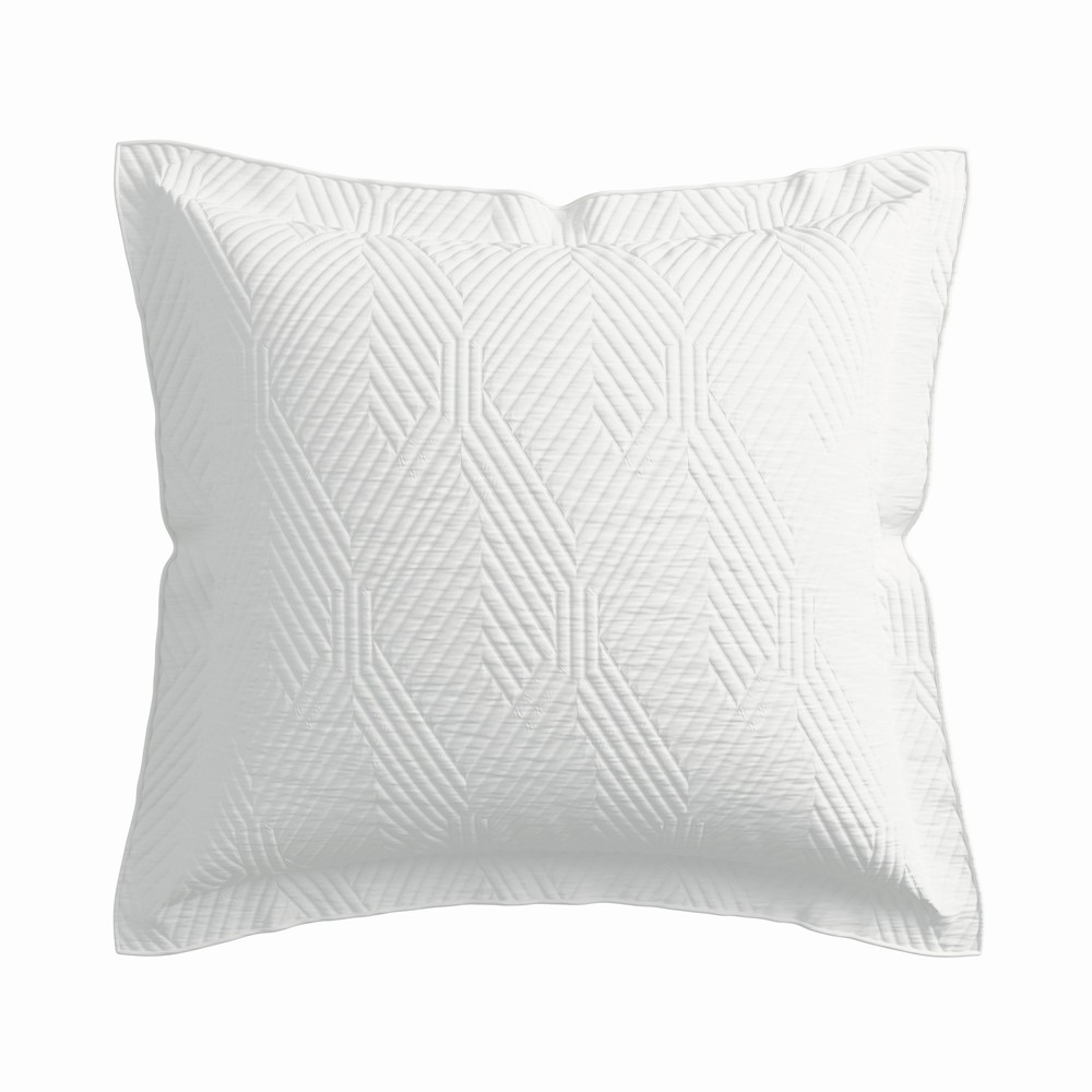 Azora Quilted Pillow Sham by Bedeck of Belfast in White